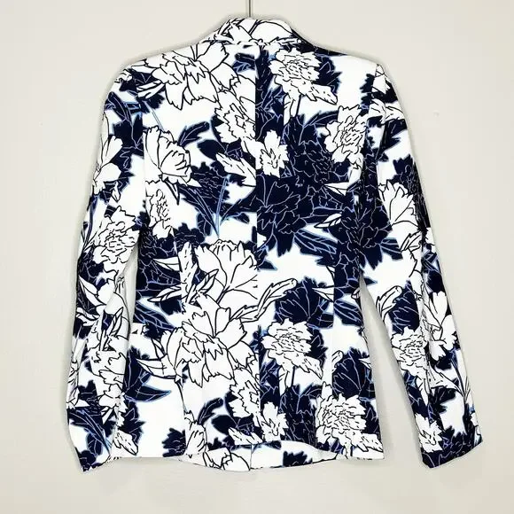 Yumi Kim Womens Trail Blazer Jacket Single Button Floral Gramercy Park Navy XS